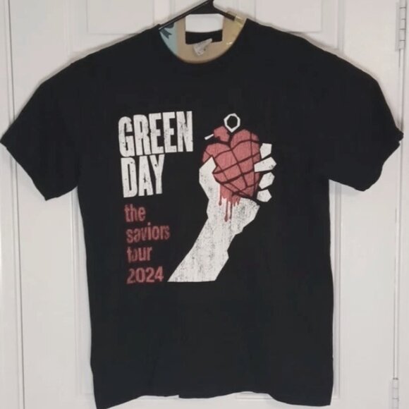Green Day The Saviors Tour 2024 Graphic TShirt Large 2 Sided Comfort Colors - Picture 1 of 5